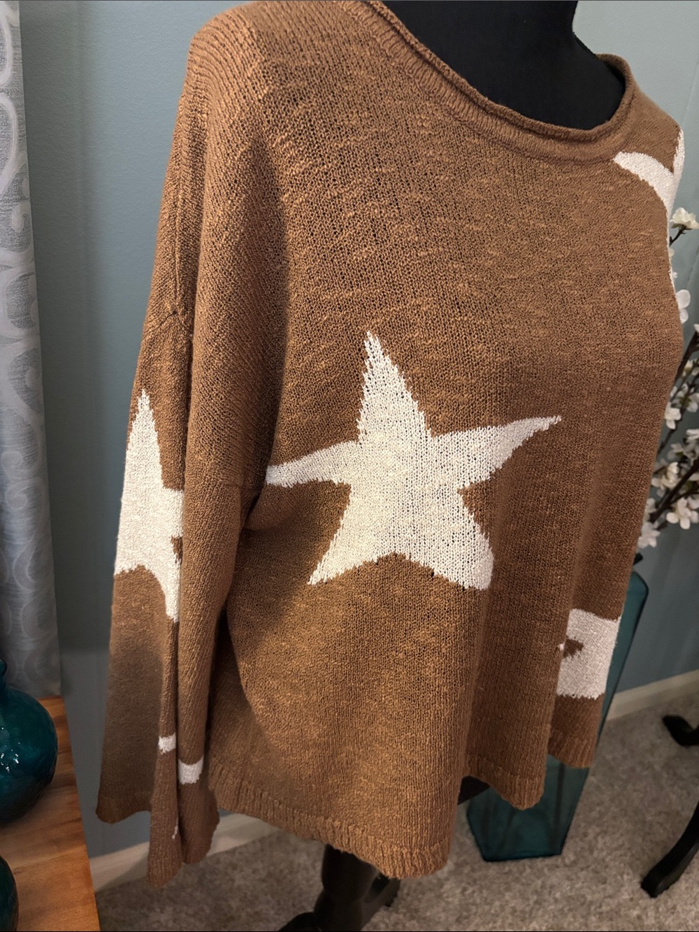 Promesa Stars Bell Sleeve Knit Beach Sweater - Picture 3 of 10